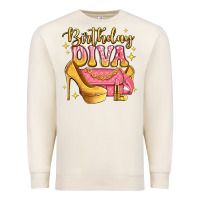 Sandshell birthday diva pink and gold glitter Premium Sweatshirt - LillyAllenDesigns