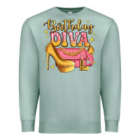 Seafoam birthday diva pink and gold glitter Premium Sweatshirt - LillyAllenDesigns