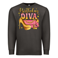 Smoke birthday diva pink and gold glitter Premium Sweatshirt - LillyAllenDesigns