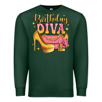 Sports Green birthday diva pink and gold glitter Premium Sweatshirt - LillyAllenDesigns