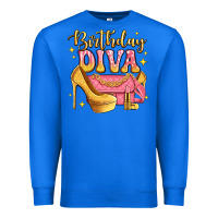 True Royal birthday diva pink and gold glitter Premium Sweatshirt - LillyAllenDesigns