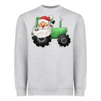 Heather Grey santa tractor Heavyweight Sweatshirt - CowGirlArtShop