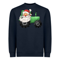 Navy santa tractor Heavyweight Sweatshirt - CowGirlArtShop