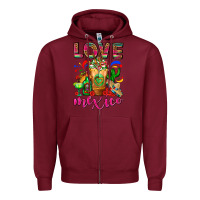 Burgundy Love Mexico Cold Drink Frappe Zipper Hoodie - FaDigitalArtStudio