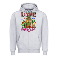 Heather Grey Love Mexico Cold Drink Frappe Zipper Hoodie - FaDigitalArtStudio