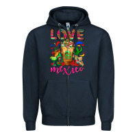 Navy Love Mexico Cold Drink Frappe Zipper Hoodie - FaDigitalArtStudio