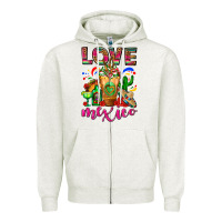 Oatmeal Heather Love Mexico Cold Drink Frappe Zipper Hoodie - FaDigitalArtStudio
