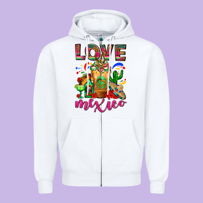 Love Mexico Cold Drink Frappe Zipper Hoodie Designed By Fadigitalartstudio