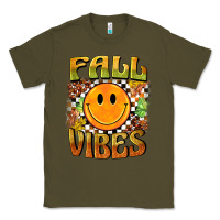 Army Green fall vibes smiley face Classic Tee - BarkalooDesign