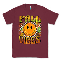 Burgundy fall vibes smiley face Classic Tee - BarkalooDesign