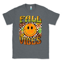 Charcoal Heather fall vibes smiley face Classic Tee - BarkalooDesign