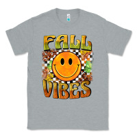 Heather Grey fall vibes smiley face Classic Tee - BarkalooDesign