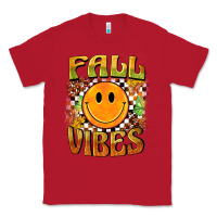 Red fall vibes smiley face Classic Tee - BarkalooDesign