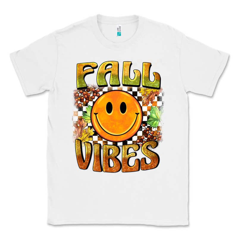 Fall Vibes Smiley Face Classic Tee by BarkalooDesign | Teevron