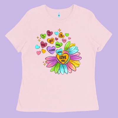 Sunflower Love Hugs Ladies Tee Designed By Maliassmallbusiness