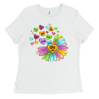White sunflower love hugs Ladies Tee - MaliasSmallBusiness