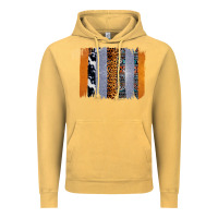 Vintage Mustard Western Cowhide Glitter Aztec Leopard Pattern Brushstroke Vintage Hoodie - Bettercallsaul