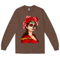 Chestnut Sugar skull girl Long Sleeve Tee - NancyCooperArtShop