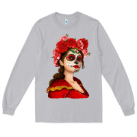 Moon Dust Sugar skull girl Long Sleeve Tee - NancyCooperArtShop