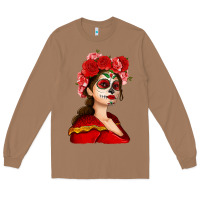 Toasted Coconut Sugar skull girl Long Sleeve Tee - NancyCooperArtShop