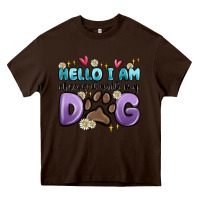 Chocolate Brown hello i am obsessed with my dog Heavy Core Tee - MaliasSmallBusiness