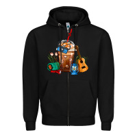 Black Camping Frappe Coffee Zipper Hoodie - FaDigitalArtStudio
