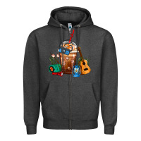 Charcoal Heather Camping Frappe Coffee Zipper Hoodie - FaDigitalArtStudio