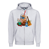 Heather Grey Camping Frappe Coffee Zipper Hoodie - FaDigitalArtStudio