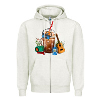 Oatmeal Heather Camping Frappe Coffee Zipper Hoodie - FaDigitalArtStudio
