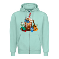 Seafoam Camping Frappe Coffee Zipper Hoodie - FaDigitalArtStudio