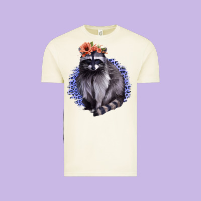 Raccoon With Flowers Vintage Tee Designed By Bettercallsaul