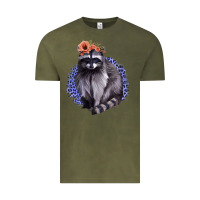 Vintage Olive Raccoon with Flowers Vintage Tee - Bettercallsaul