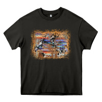 Asphalt aztec leopard cowhide wood western background Heavy Core Tee - AdoDesignShop