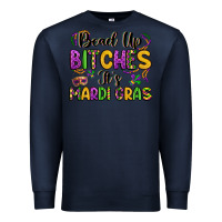 Navy bead up bitches it s mardi gras Premium Sweatshirt - LillyAllenDesigns