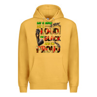 Mustard Say it now! say it loud! i'm black and i'm proud Premium Hoodie - FaDigitalArtStudio
