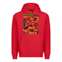 Red Say it now! say it loud! i'm black and i'm proud Premium Hoodie - FaDigitalArtStudio