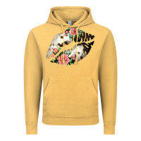 Vintage Mustard Cowhide And Flowers Lips Vintage Hoodie - Bettercallsaul