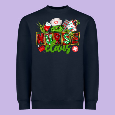 Nurse Claus Christmas Heavyweight Sweatshirt Designed By Cowgirlartshop
