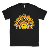 Black fall smiley face groovy rainbow Classic Tee - BarkalooDesign