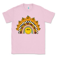 Bubblegum Pink fall smiley face groovy rainbow Classic Tee - BarkalooDesign