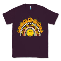 Plum fall smiley face groovy rainbow Classic Tee - BarkalooDesign