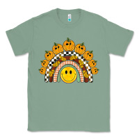 Sage fall smiley face groovy rainbow Classic Tee - BarkalooDesign