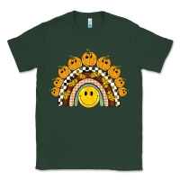 Sports Green fall smiley face groovy rainbow Classic Tee - BarkalooDesign