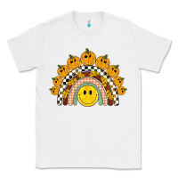 White fall smiley face groovy rainbow Classic Tee - BarkalooDesign