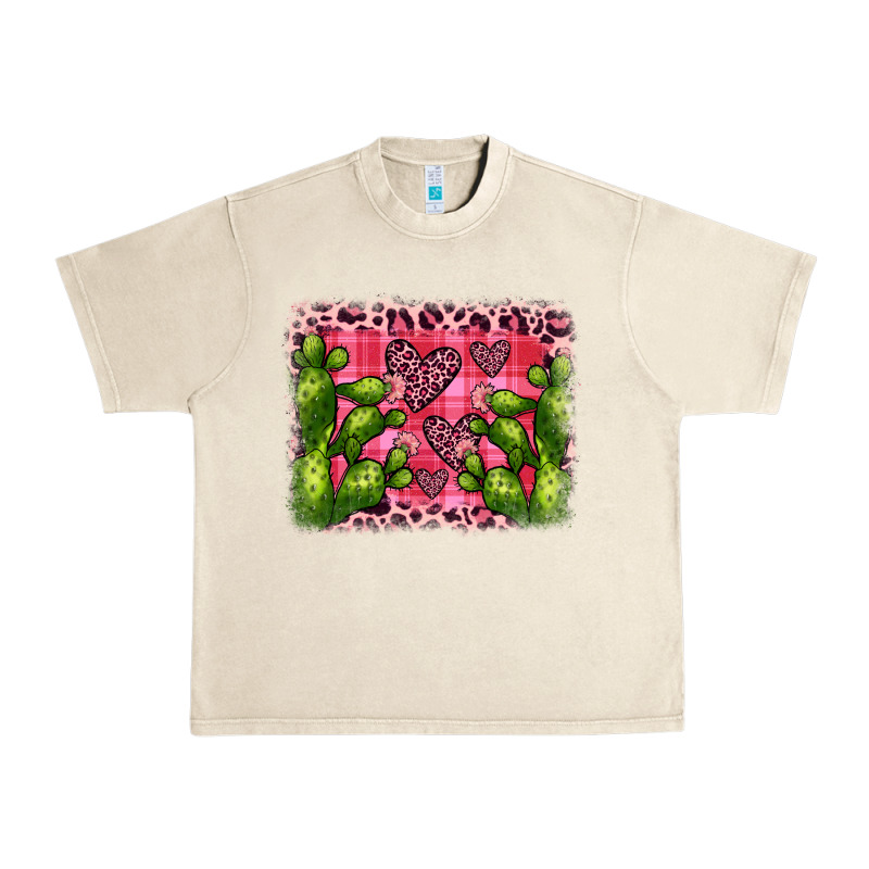 Valentine's Day Cactus Background Urban Heavy Tee by JahusDesignShop | Teevron