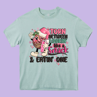 Torn Between Lookin' Like A Snack And Eatin' One Heavy Core Tee Designed By Maliassmallbusiness