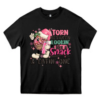 Black torn between lookin' like a snack and eatin' one Heavy Core Tee - MaliasSmallBusiness