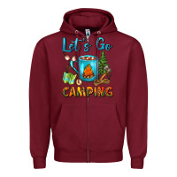 Burgundy Let's Go Camping Coffee Mug Zipper Hoodie - FaDigitalArtStudio