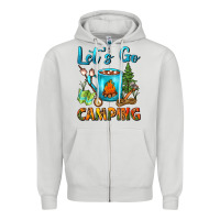 Dove Grey Let's Go Camping Coffee Mug Zipper Hoodie - FaDigitalArtStudio