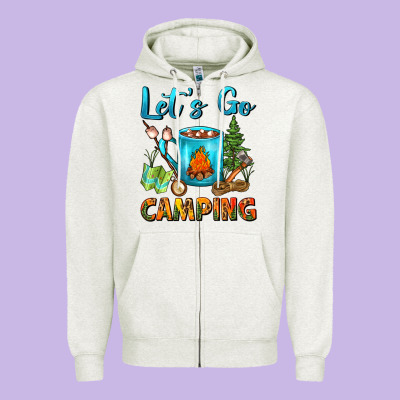 Let's Go Camping Coffee Mug Zipper Hoodie Designed By Fadigitalartstudio